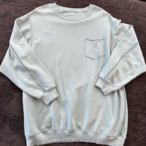 Aerie oversized crewneck sweatshirt heart graphic mint/light green medium